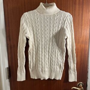 St. John's Bay White Knitted Turtle Neck